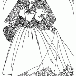 Barbie dressed as a bride free coloring pages to print