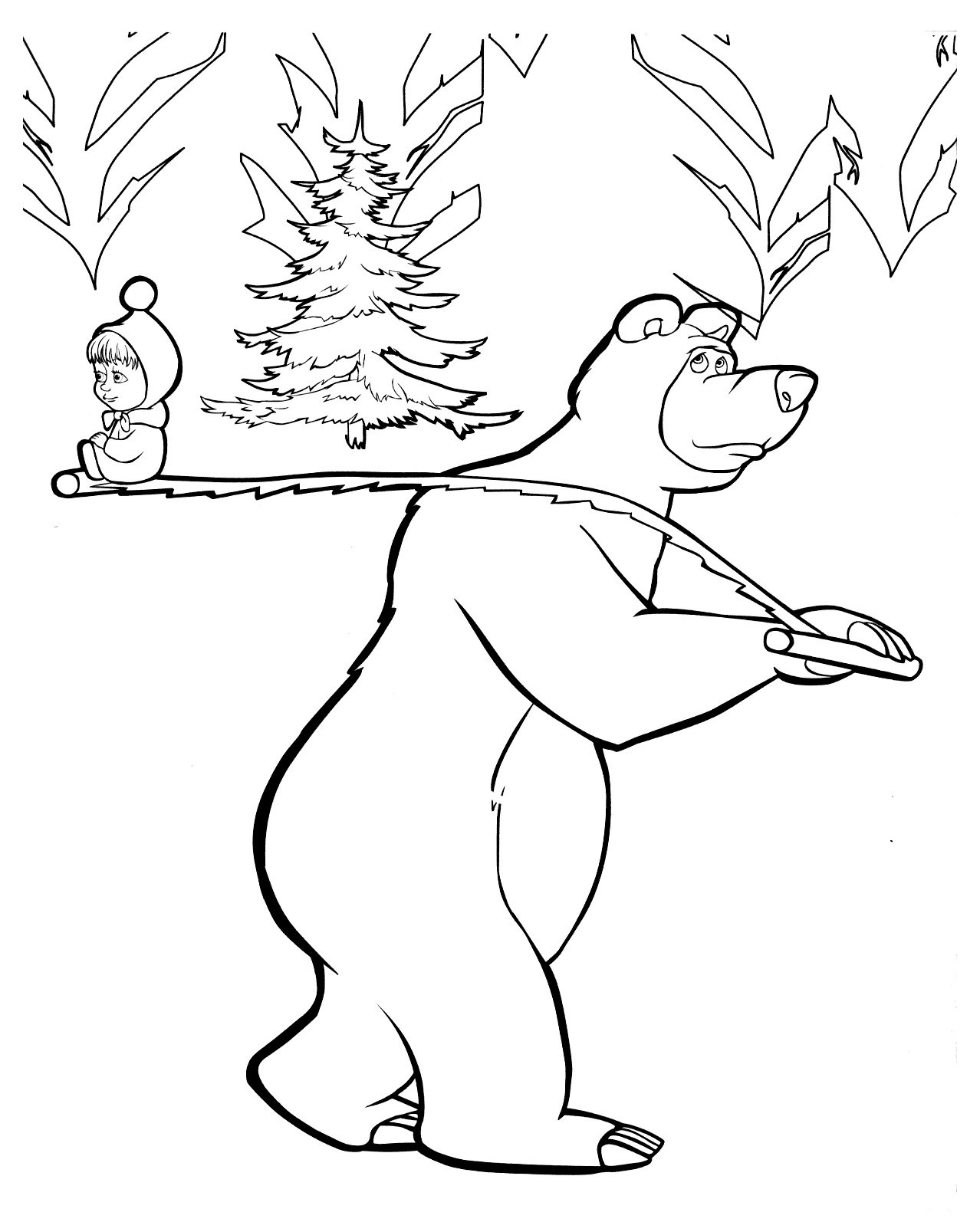 Masha and the Bear free printable coloring pages color print ...