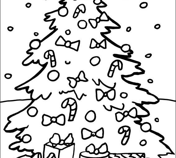 Christmas Tree coloring pages to color and paint