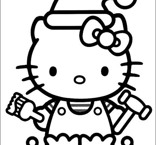 Hello Kitty christmas printable coloring pages - XMAS images